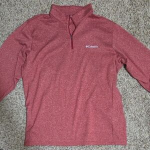 Columbia Red Heather Quarter-Zip Pullover - Fleece - Men's Size Large
